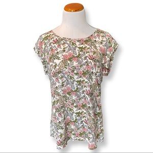 DR2 Short Sleeve Floral Blouse Size Small